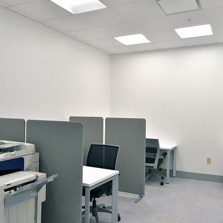 Tulane Innovation Center cubicle study areas