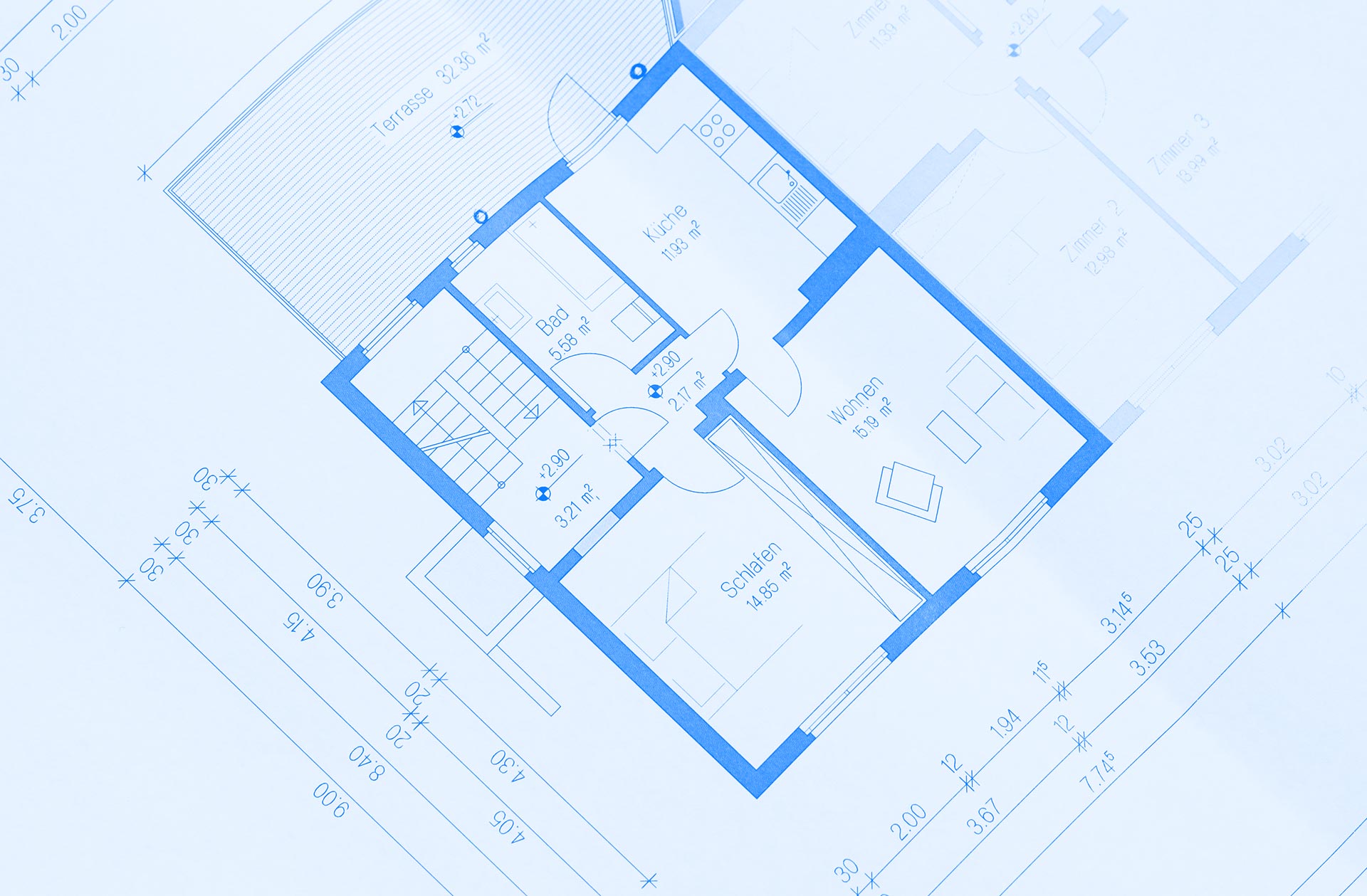 CM Combs Construction's blueprint of a clients home design in Madisonville Louisiana