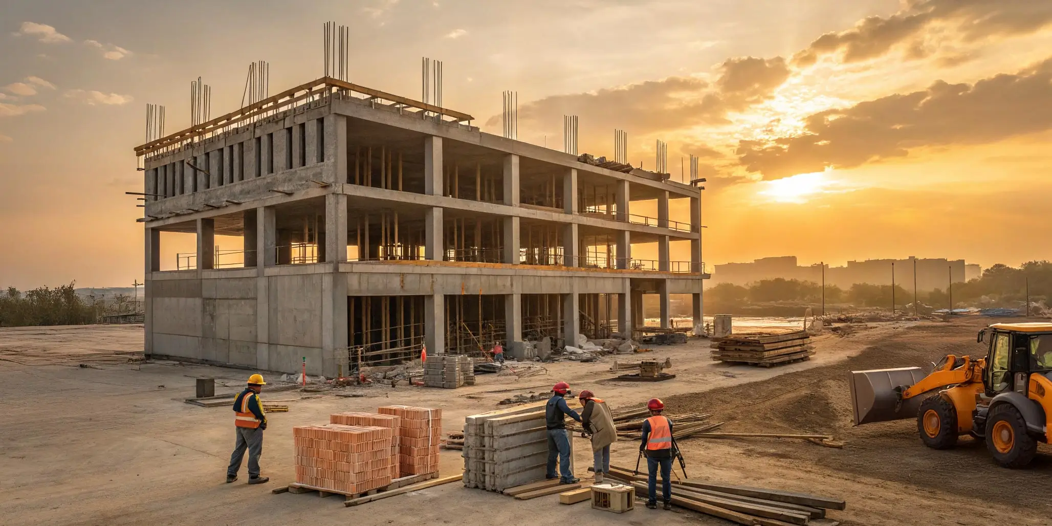 A crew working on a Construction site in Kenner Lousiana