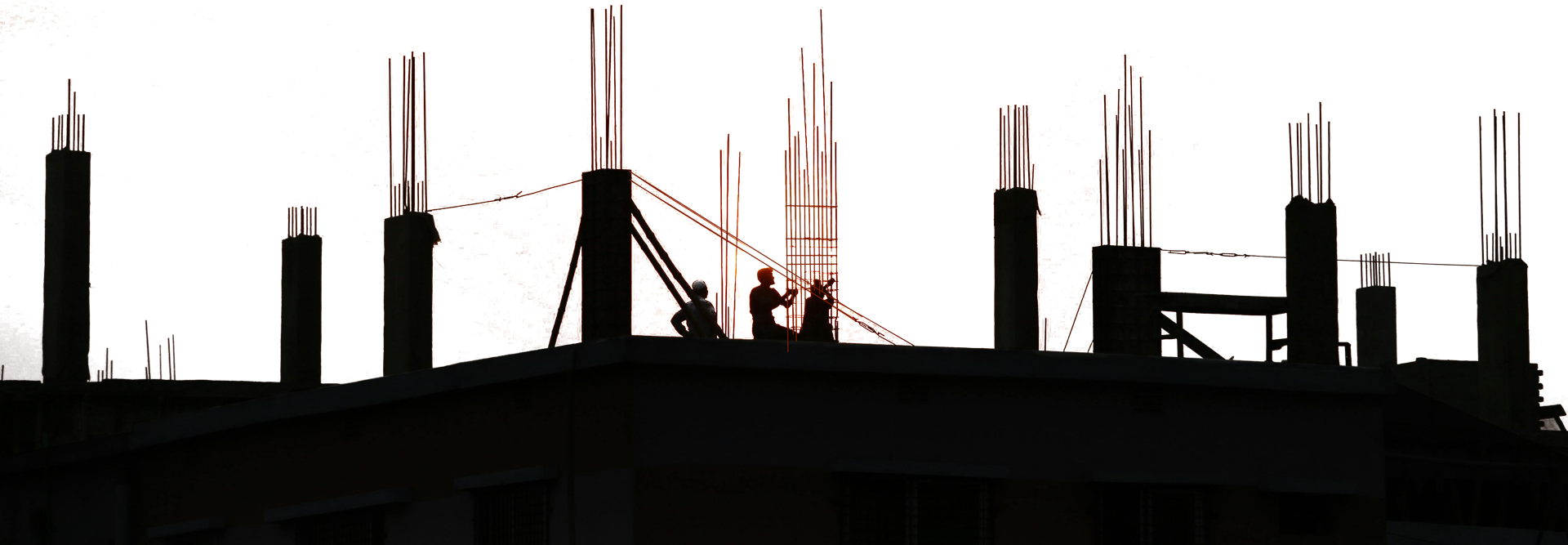 construction silouette in foreground